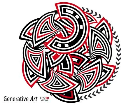 Abstract color generative art object vector Stock Illustration