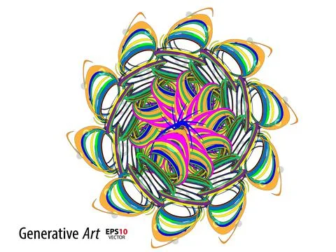 Abstract color generative art object vector Stock Illustration