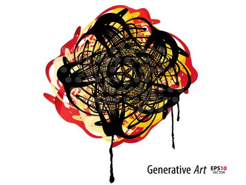 Abstract color generative art object vector Illustrazione stock