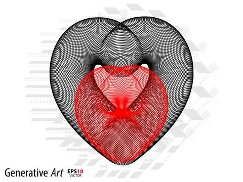 Abstract color generative art object vector Illustrazione stock