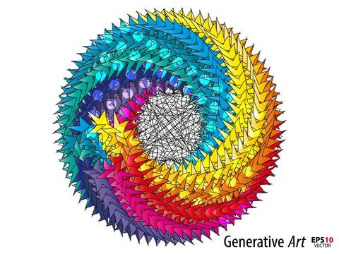 Abstract color generative art object vector Stock Illustration