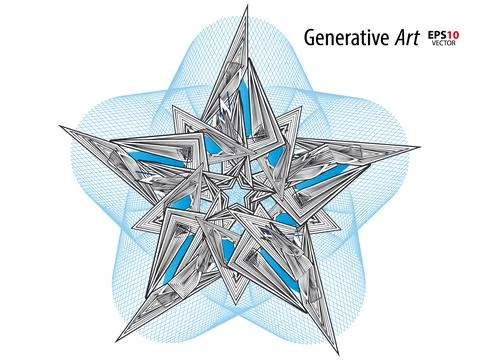 Abstract color generative art object vector Illustrazione stock