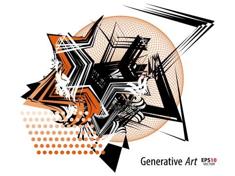 Abstract color generative art object vector Illustrazione stock