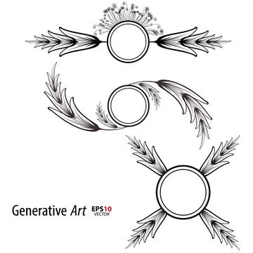 Abstract color generative art object vector banners Stock Illustration