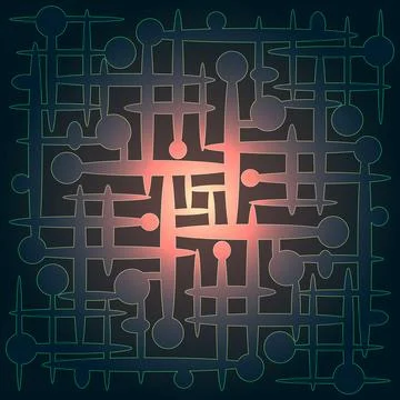 Abstract color geometric pattern with graphic visualization of cosmos, infini Stock Illustration