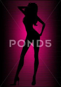 Abstract color glowing background with girl Stock Illustration
