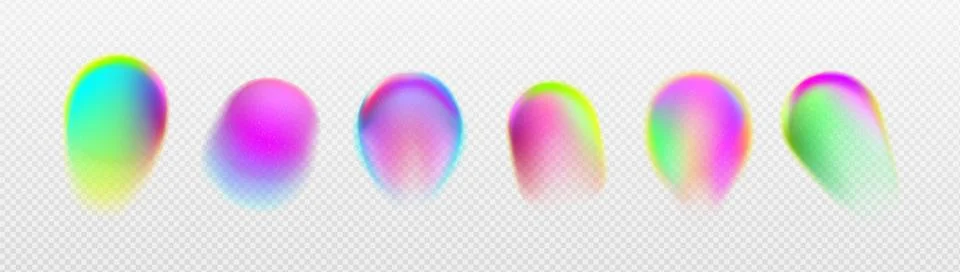 Abstract color gradient spots set Ilustração Stock