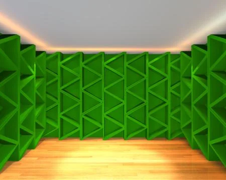 Abstract color green wall interior design Stock Illustration