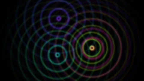 Abstract Color Interference Background with Concentric Stock Footage 341737541
