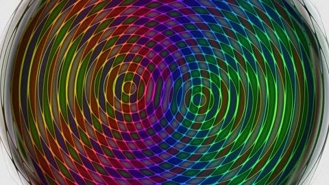 Abstract Color Interference Background with Neon Rings Stock Footage 341717820