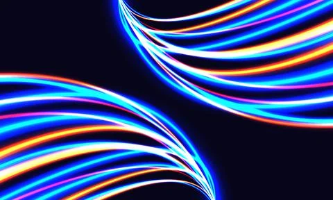Abstract color light curve dynamic on dark blue luxury design creative backgr Stock Illustration