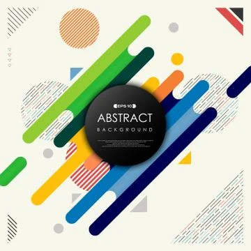 Abstract color line cover of elements minimal design cover artwork background Stock Illustration