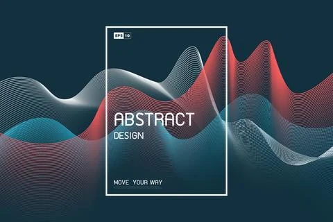Abstract color line tech design of texture artwork wavy background. Stock Illustration