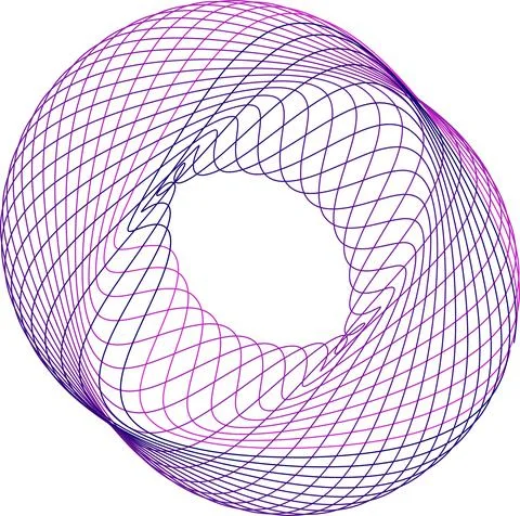 Abstract color linear spirograph rosette. Stock Illustration