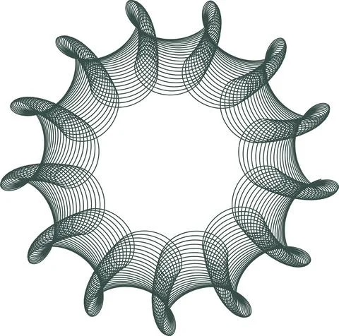 Abstract color linear spirograph rosette. Stock Illustration