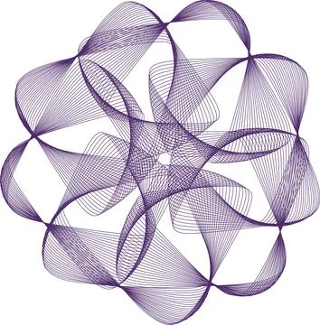 Abstract color linear spirograph rosette. Stock Illustration