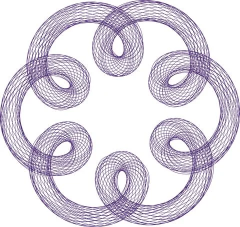 Abstract color linear spirograph rosette. Stock Illustration
