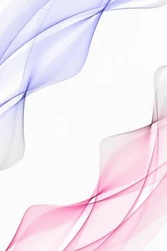 Abstract color lines in the form of waves on white background Stock Illustration