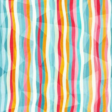 Abstract color lines seamless pattern with paper effect Stock Illustration