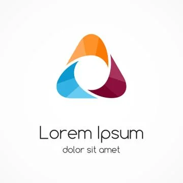 Abstract color logo template. Triangle sign. Stockillustratie