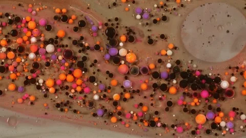 Abstract Color Multicolored Bubbles White, Black, Orange, Yellow, Red, and Blue Stock Footage 282284937