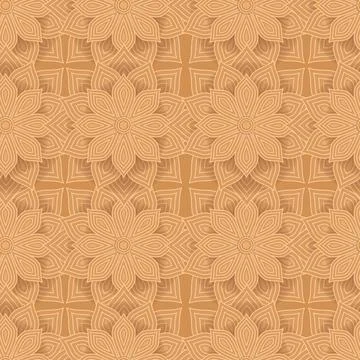 Abstract color pattern circular mosaic shapes isolated on orange background. Illustrazione stock