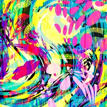 Abstract color pattern in graffiti style Quality illustration for your design Stock-Illustration