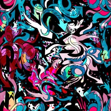 Abstract color pattern in graffiti style Quality illustration for your design 스톡 일러스트