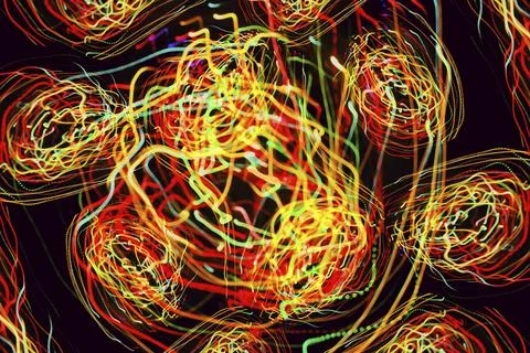 Abstract color pattern of motion neon lights Stock Photos