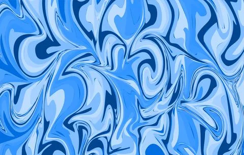 Abstract color pattern in the style of fluid art in blue tones for texture, t Stock Illustration