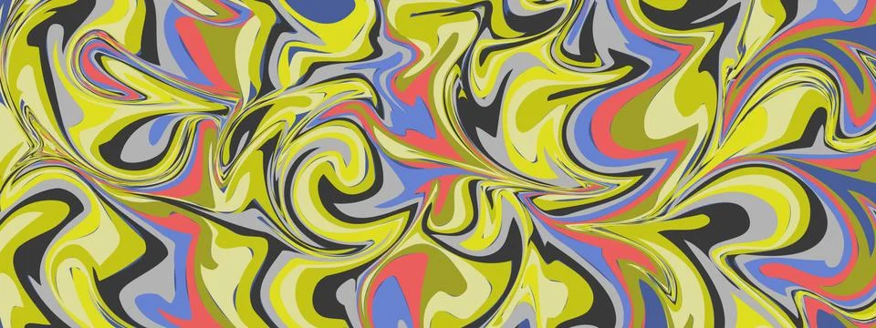 Abstract color pattern in the style of fluid art for texture, textiles and si Illustrazione stock