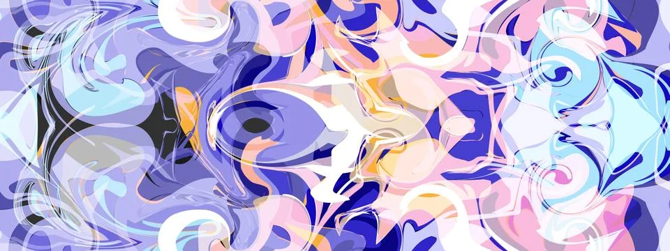 Abstract color pattern in the style of fluid art for texture, textiles and si Stock Illustration