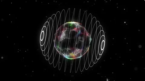 Abstract color sci-fi sphere. Technology network connection on world. Stock-Footage 243190935