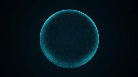 Abstract color sci-fi sphere with particles. 3D wireframe geometric sphere. Video stock 243191743