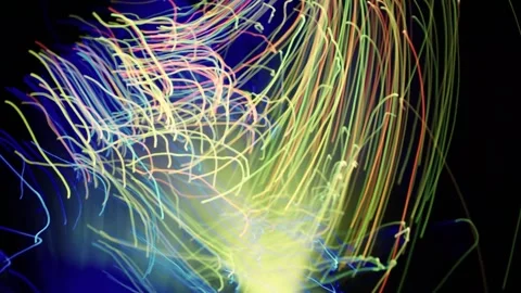 Abstract Color Shift Light Trails. Futuristic Video Stock Footage 304473063