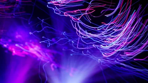 Abstract Color Shift Light Trails. Futuristic Video Stock Footage 304559956