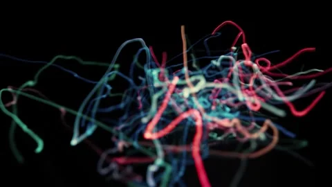 Abstract Color Shift Light Trails. Futuristic Video Stock Footage 304560418