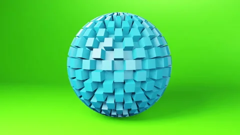 Abstract color sphere made of cube animation background. Seamless looping video Video stock 234850135