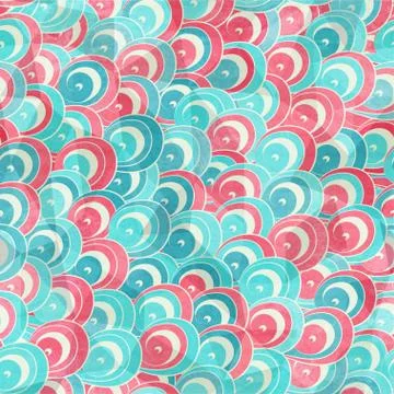Abstract color spirals seamless pattern with grunge effect Stock Illustration