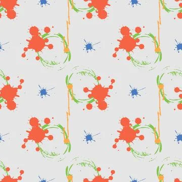 Abstract color splash, seamless pattern. Spray paint Stock Illustration