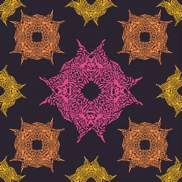 Abstract color splash, seamless pattern. Spray paint on a dark background Illustrazione stock