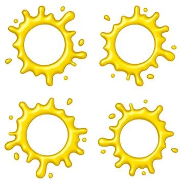 Abstract color splash set isolated on white background Stock Illustration