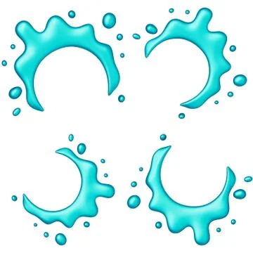 Abstract color splash set isolated on white background Illustrazione stock