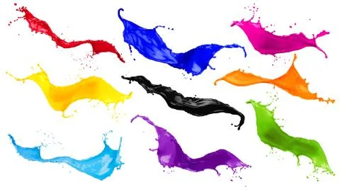 Abstract color splash set Stock Photos
