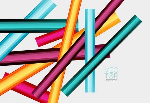 Abstract color straight lines vector background Stock Illustration