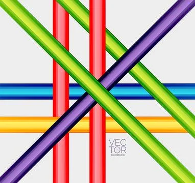 Abstract color straight lines vector background Stock Illustration