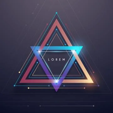 Abstract color triangle shape frame template Stock Illustration
