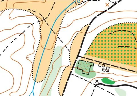 Abstract color vector topographic highly detailed map Stock Illustration