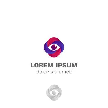 Abstract color vision eye. Vector logo template Stock Illustration