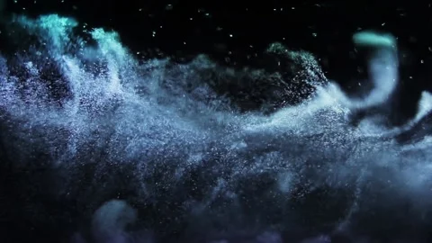 Abstract color wave particles shining in the dark background Stock Footage 152716857